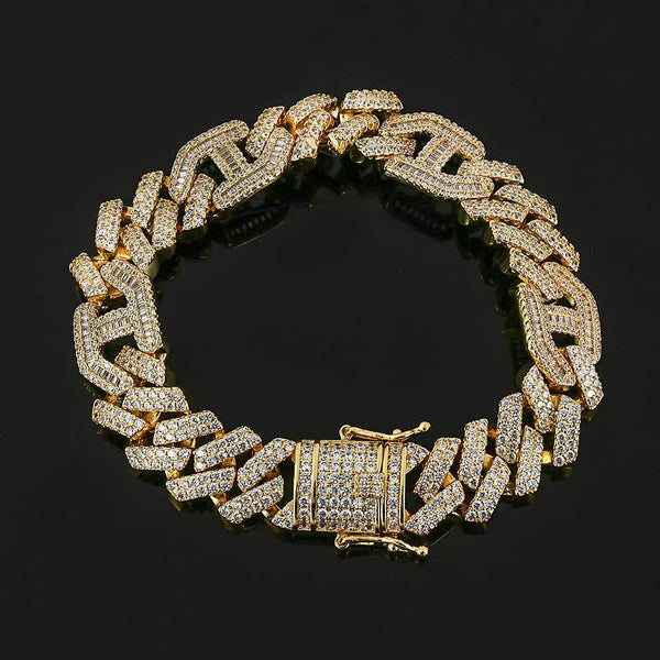Iced Out Cuban Bracelet - Gold
