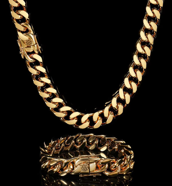 Miami Cuban Chain Or Bracelet - Gold