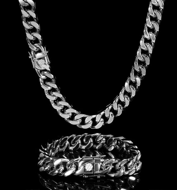 Miami Cuban Chain Or Bracelet - Silver